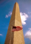 Washington Monument with American Flag